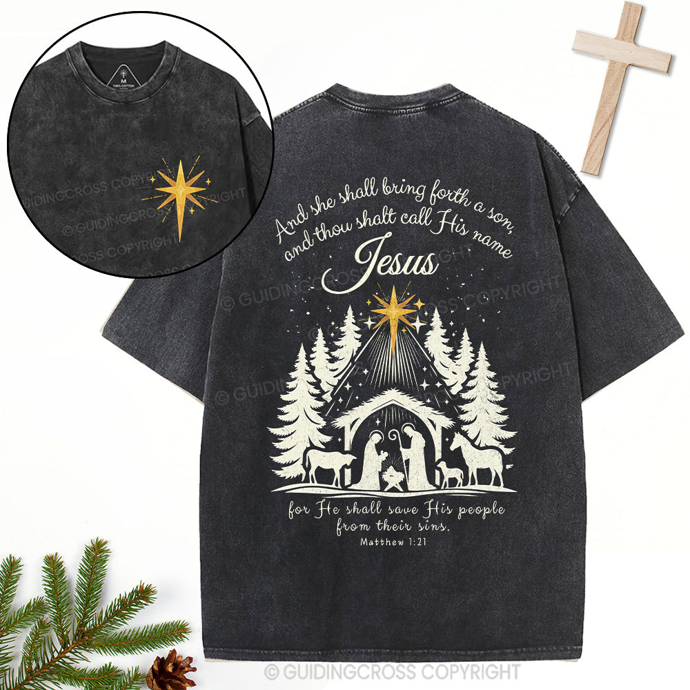 And She Shall Bring Forth A Son Christian Wahsed T-Shirt