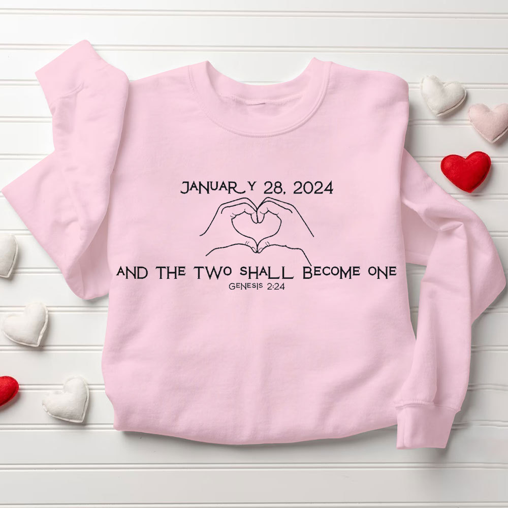 Personalized And Two Shall Become One Christian Couple Sweatshirt