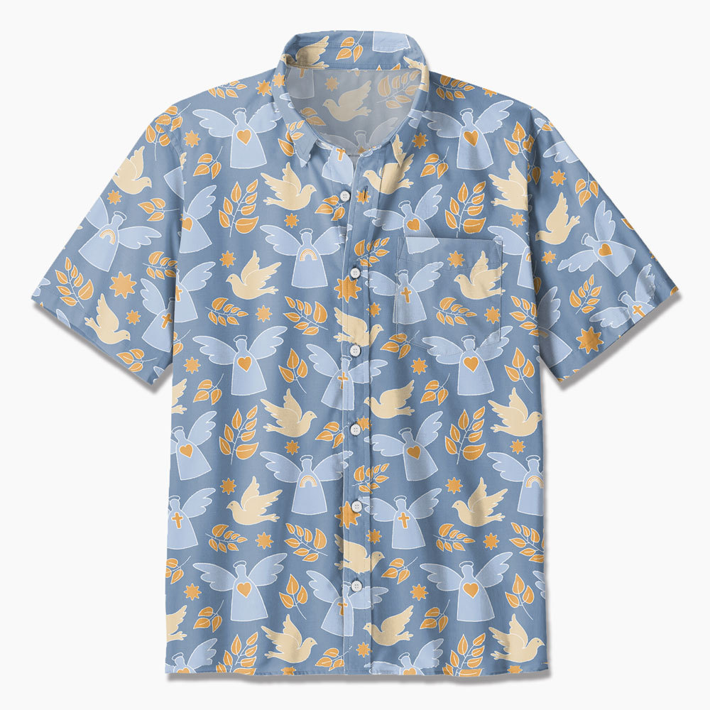 Angel And Dove Christian Hawaiian Shirt