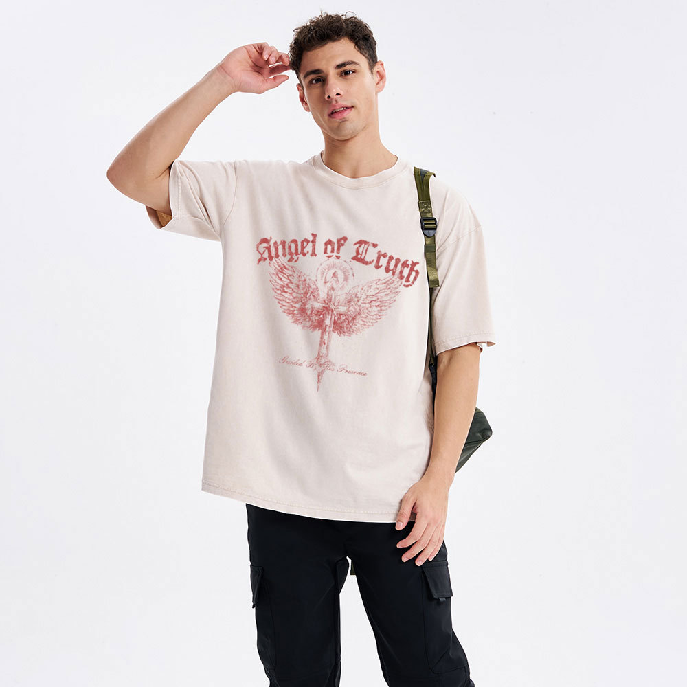Angel Of Truth Guided By His Presence Christian Washed T-Shirt