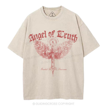 Angel Of Truth Guided By His Presence Christian Washed T-Shirt