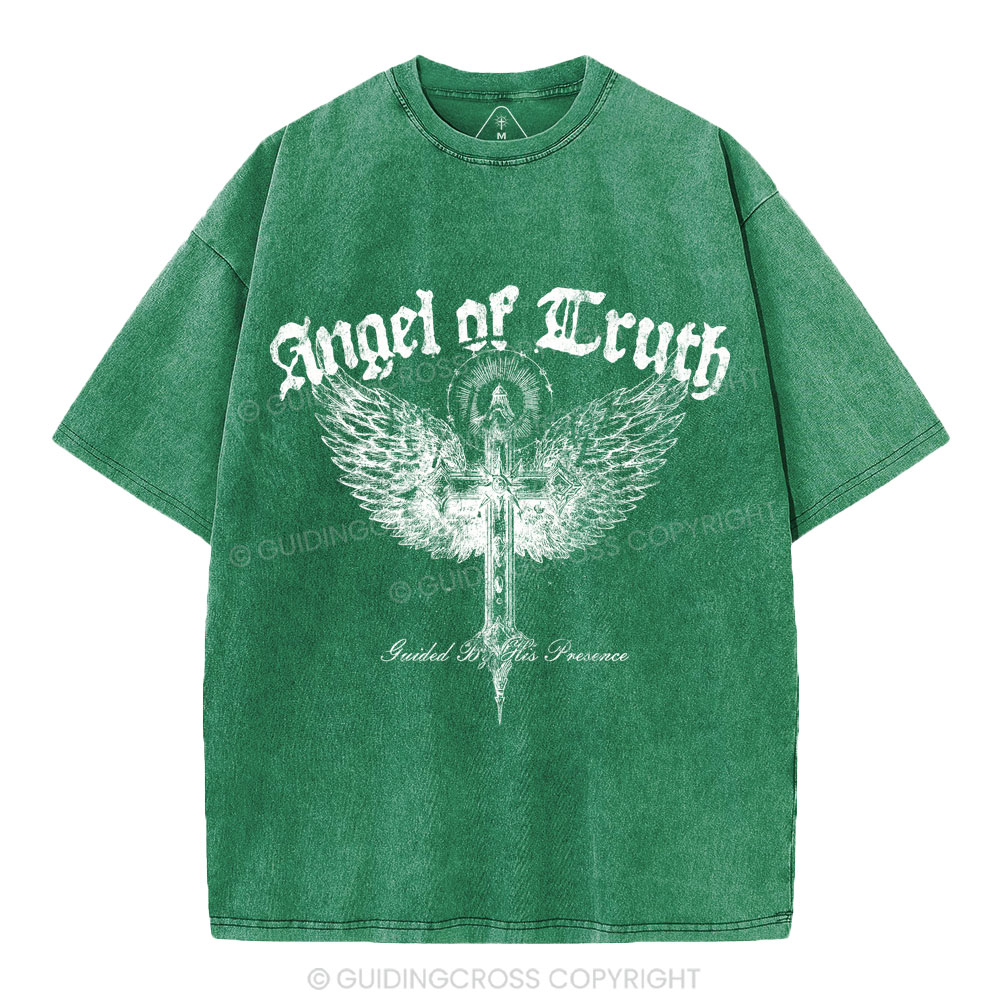Angel Of Truth Guided By His Presence Christian Washed T-Shirt