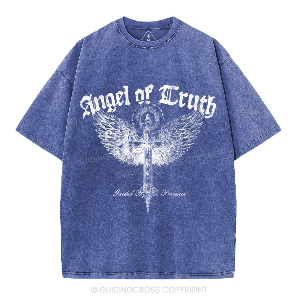 Angel Of Truth Guided By His Presence Christian Washed T-Shirt