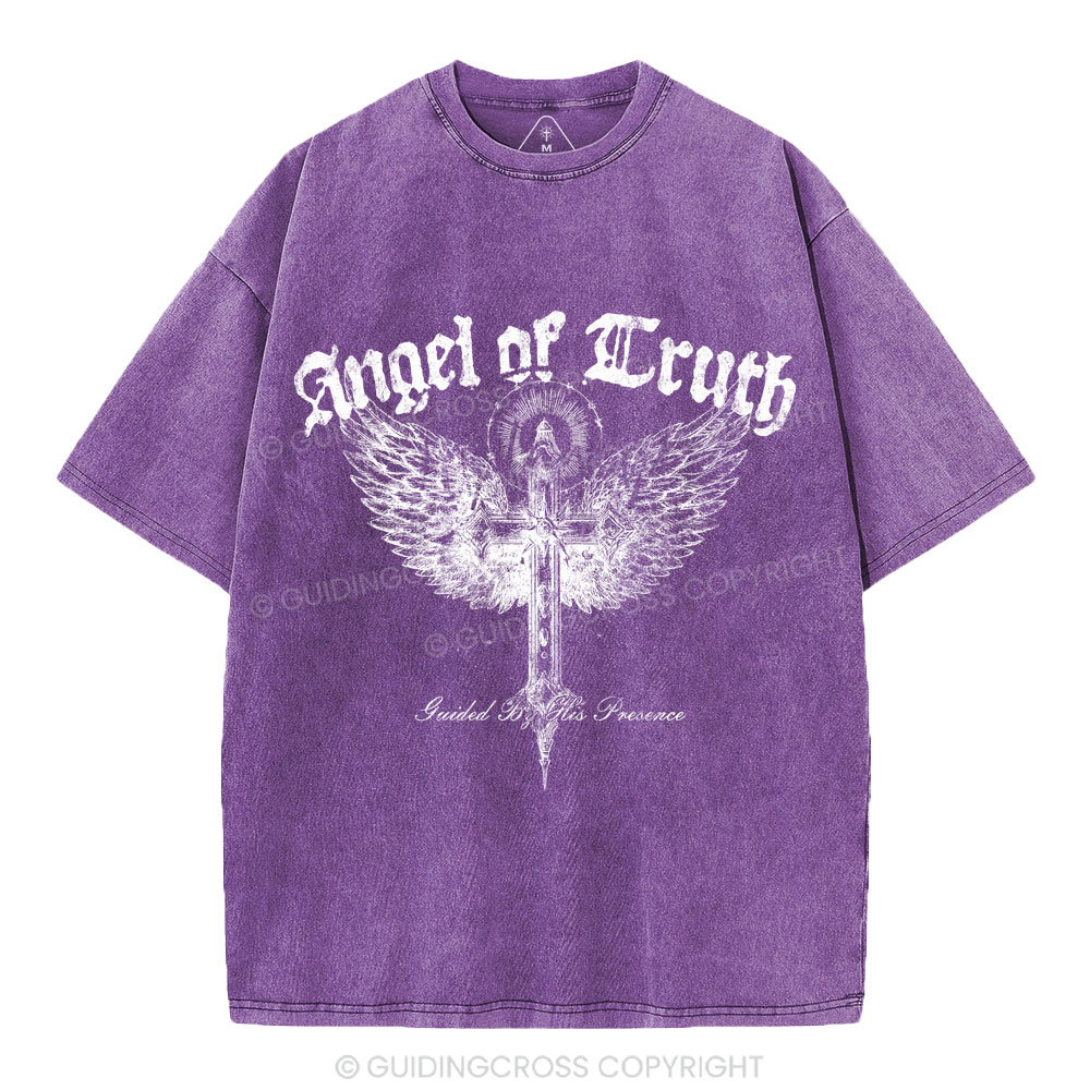 Angel Of Truth Guided By His Presence Christian Washed T-Shirt