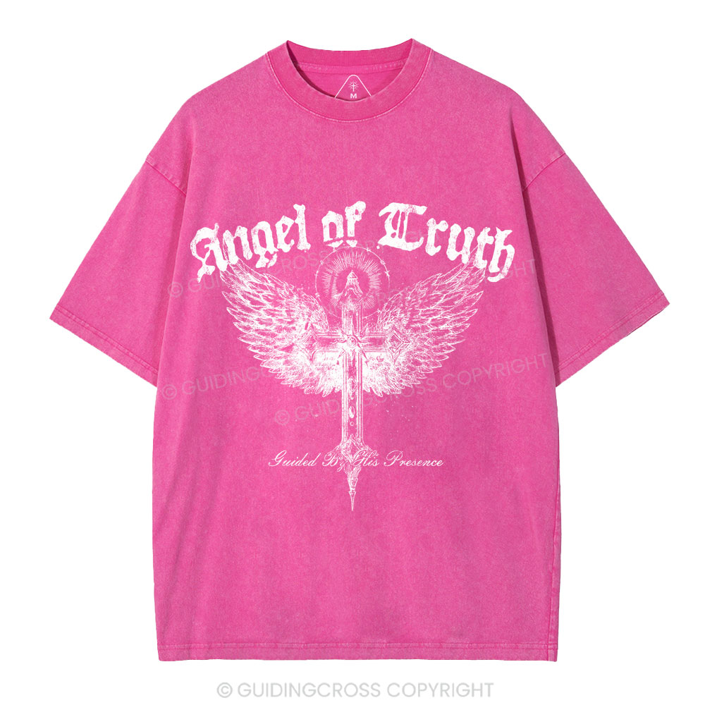 Angel Of Truth Guided By His Presence Christian Washed T-Shirt