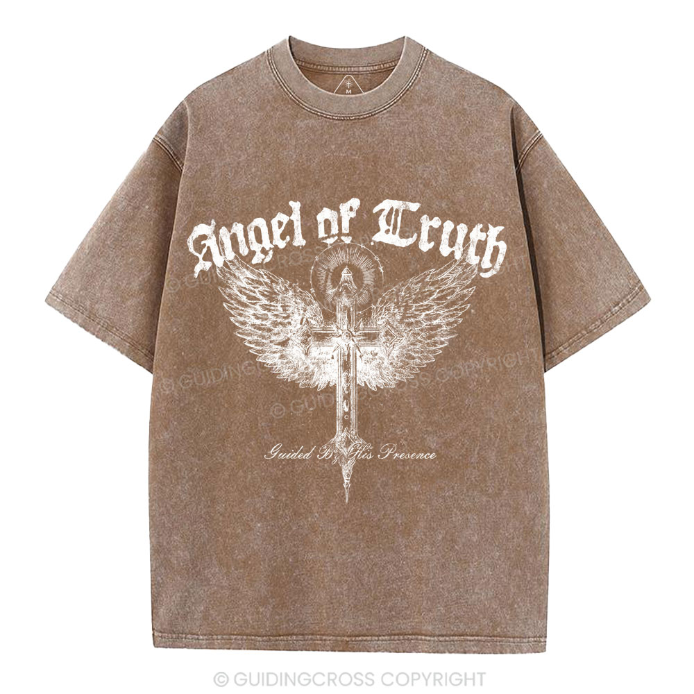 Angel Of Truth Guided By His Presence Christian Washed T-Shirt