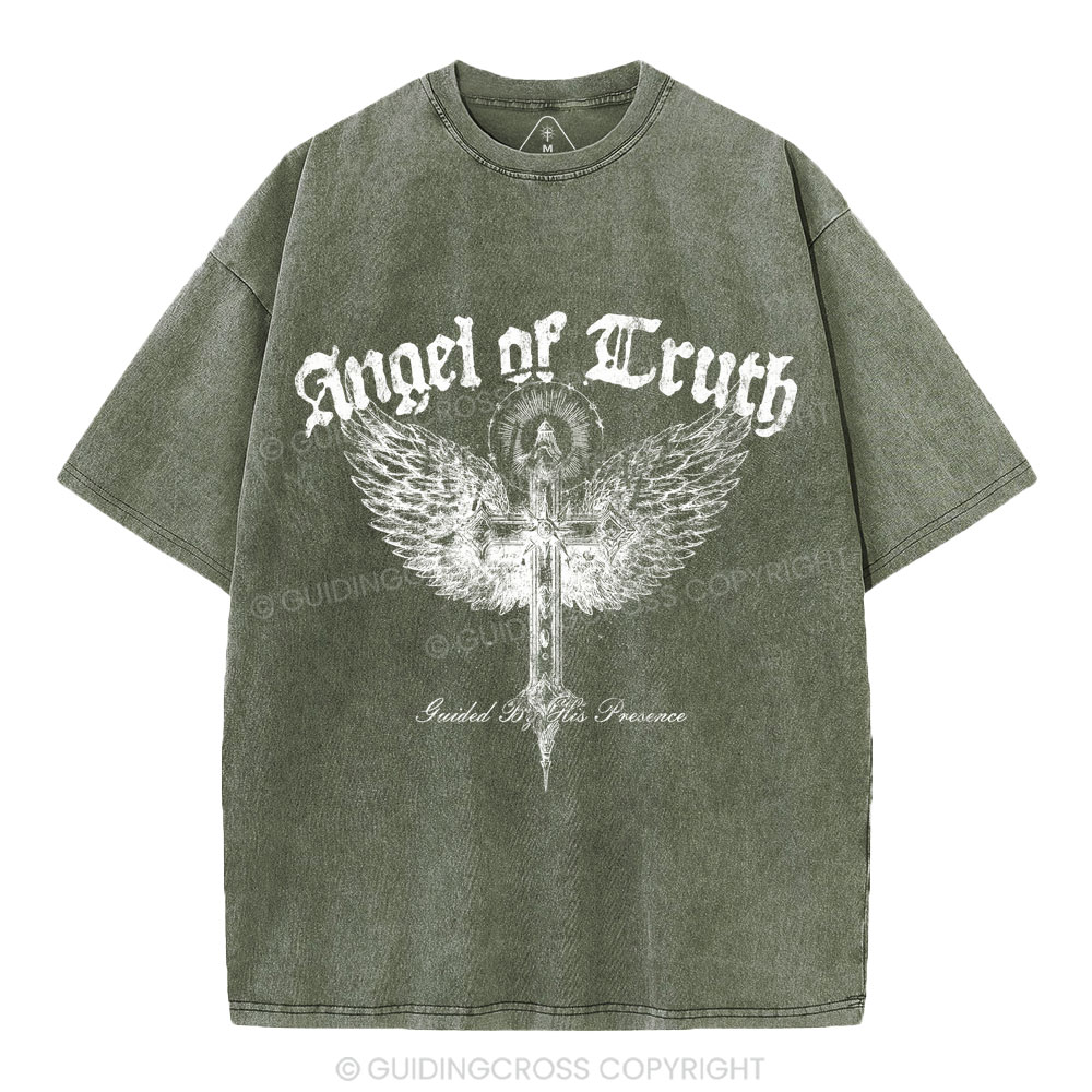 Angel Of Truth Guided By His Presence Christian Washed T-Shirt