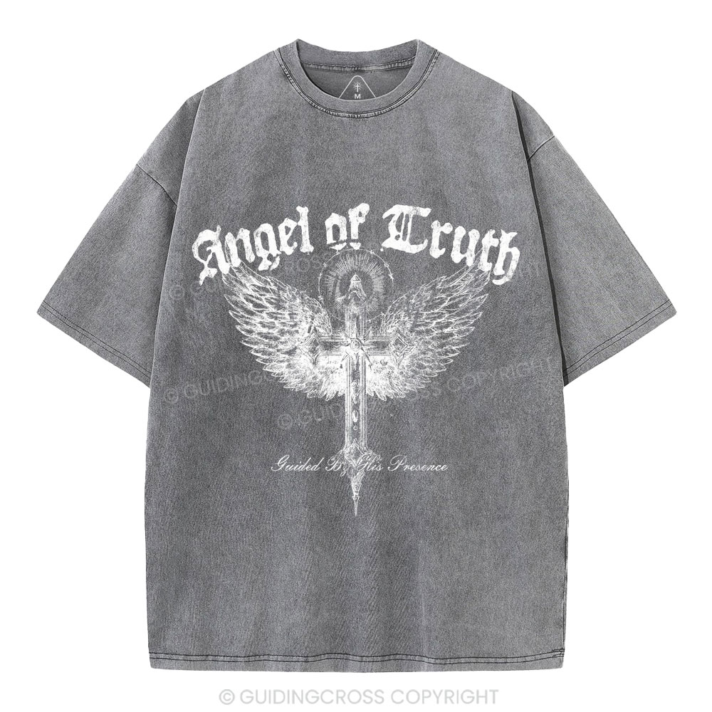 Angel Of Truth Guided By His Presence Christian Washed T-Shirt