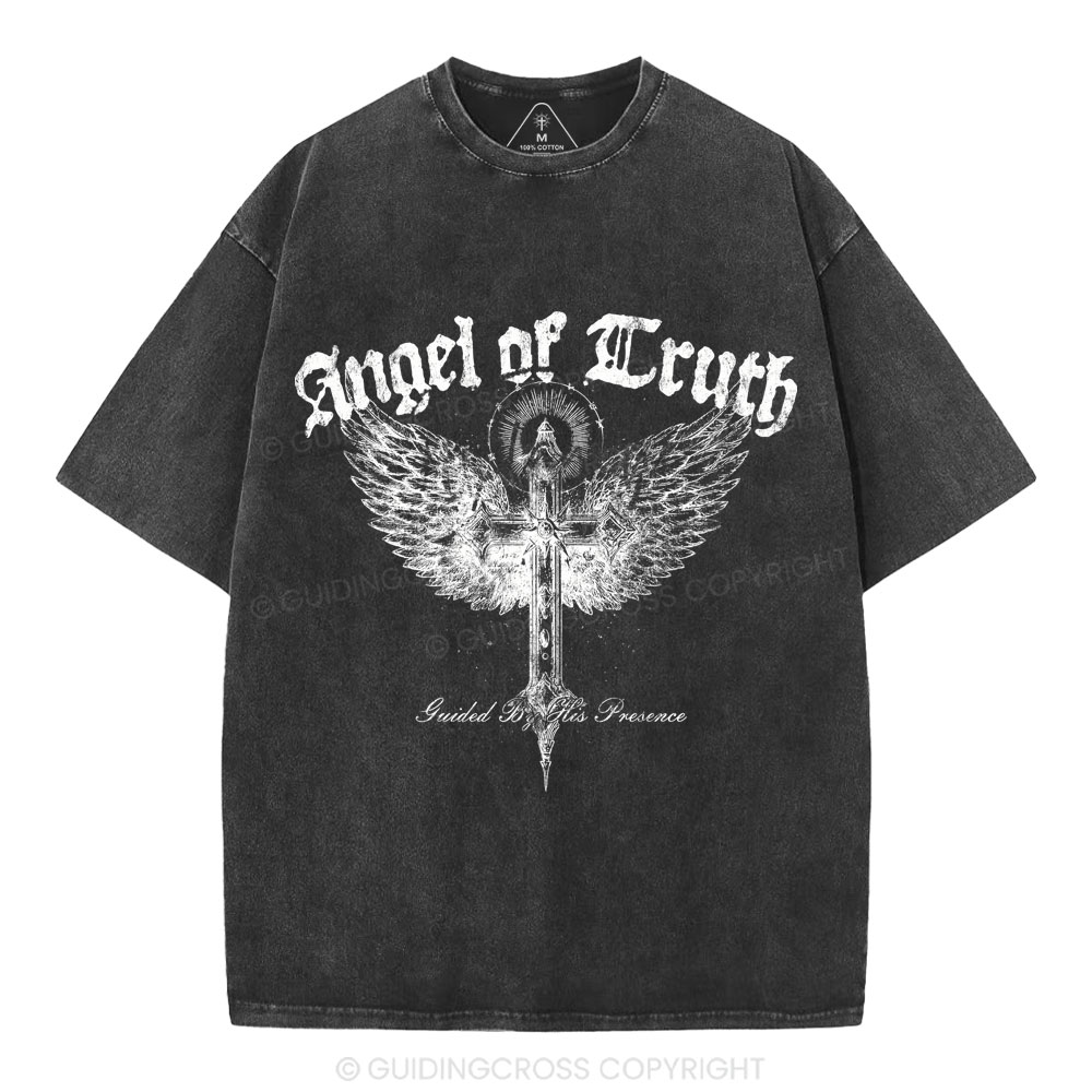 Angel Of Truth Guided By His Presence Christian Washed T-Shirt