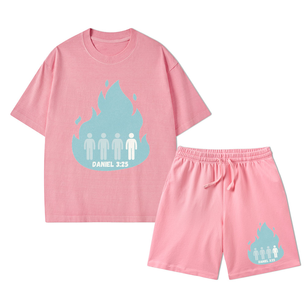 Another In The Fire Christian Washed T-Shirt & Shorts