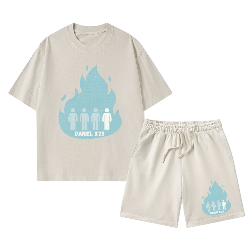 Another In The Fire Christian Washed T-Shirt & Shorts