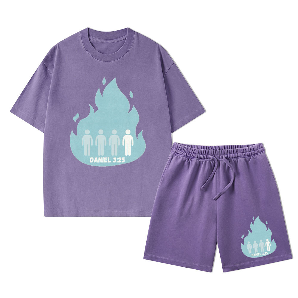 Another In The Fire Christian Washed T-Shirt & Shorts