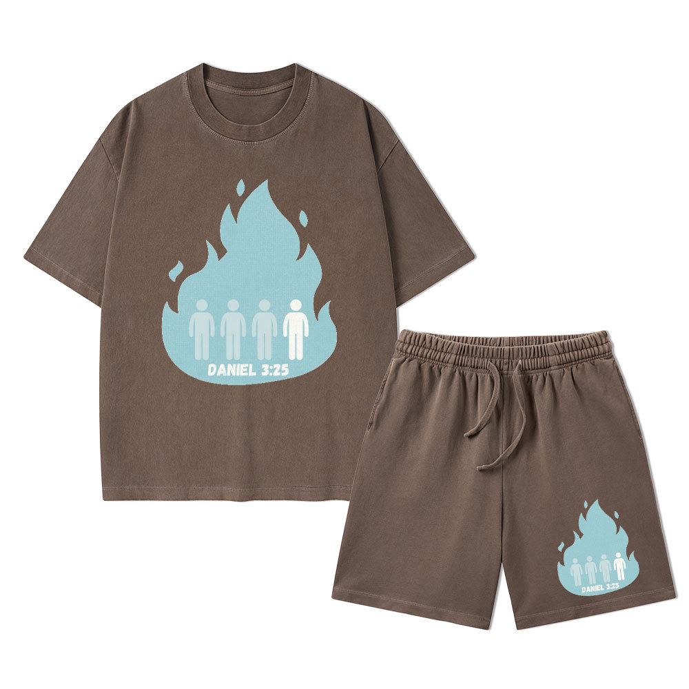 Another In The Fire Christian Washed T-Shirt & Shorts