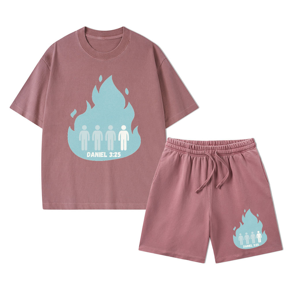 Another In The Fire Christian Washed T-Shirt & Shorts