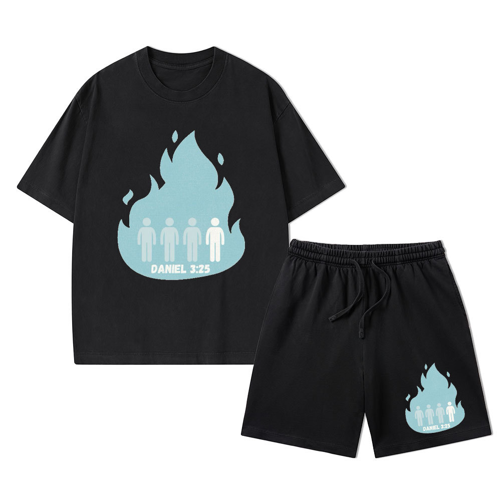Another In The Fire Christian Washed T-Shirt & Shorts