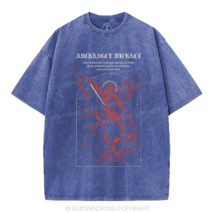 Archangel Michael Christian Washed T-Shirt