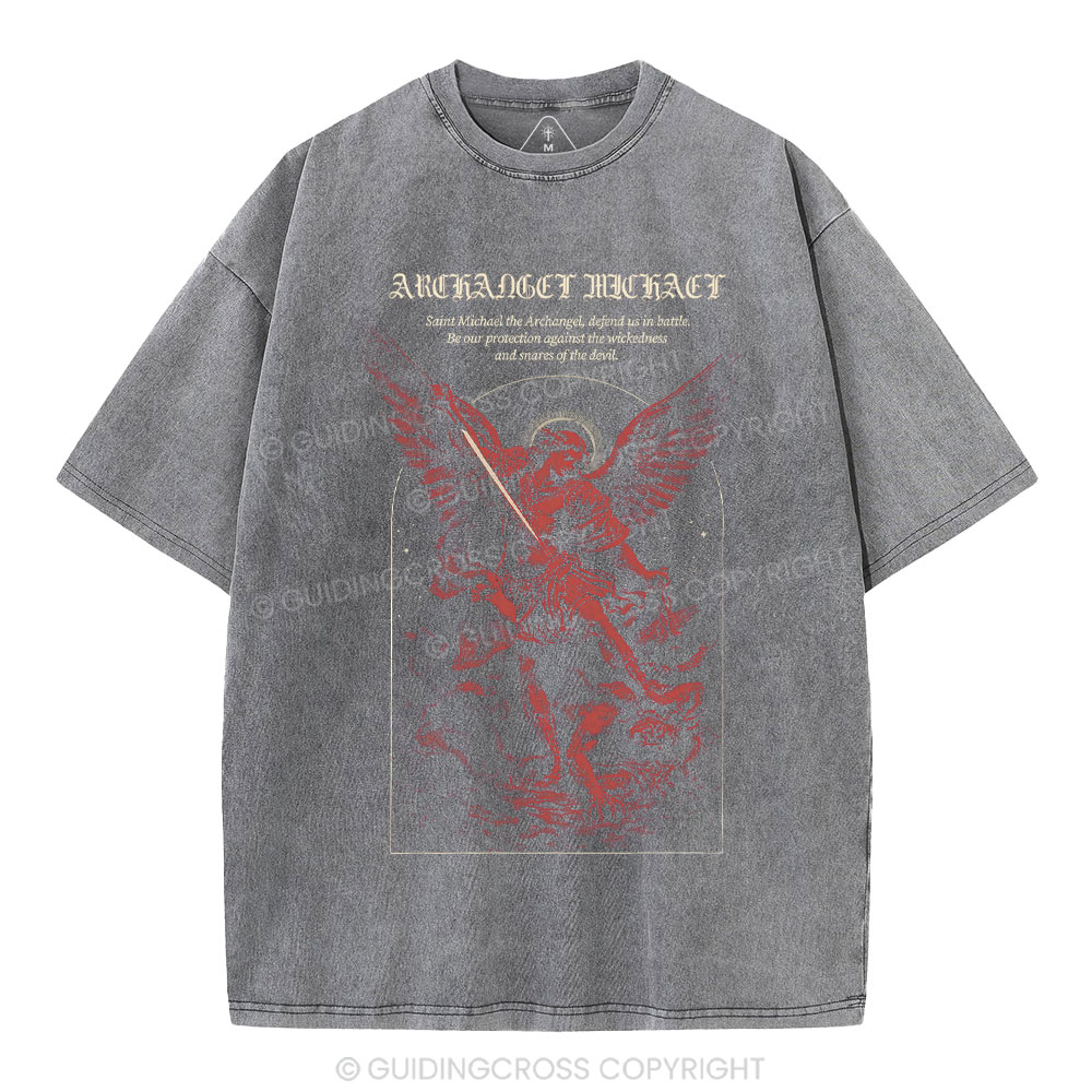 Archangel Michael Christian Washed T-Shirt