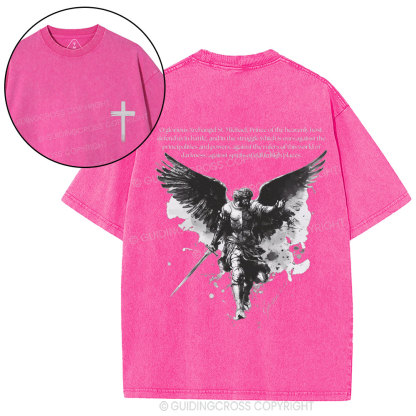 Archangel St. Michael Christian Washed T-Shirt