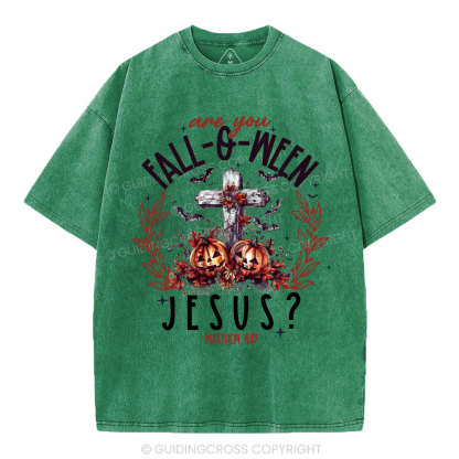 Are You FALL-O-WEEN Jesus Christian Washed T-Shirt