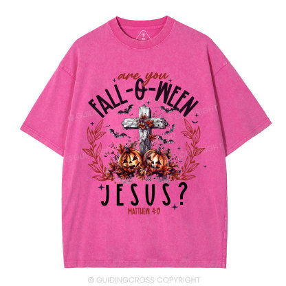 Are You FALL-O-WEEN Jesus Christian Washed T-Shirt