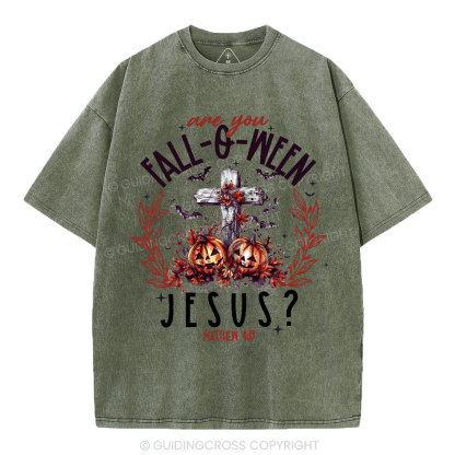 Are You FALL-O-WEEN Jesus Christian Washed T-Shirt