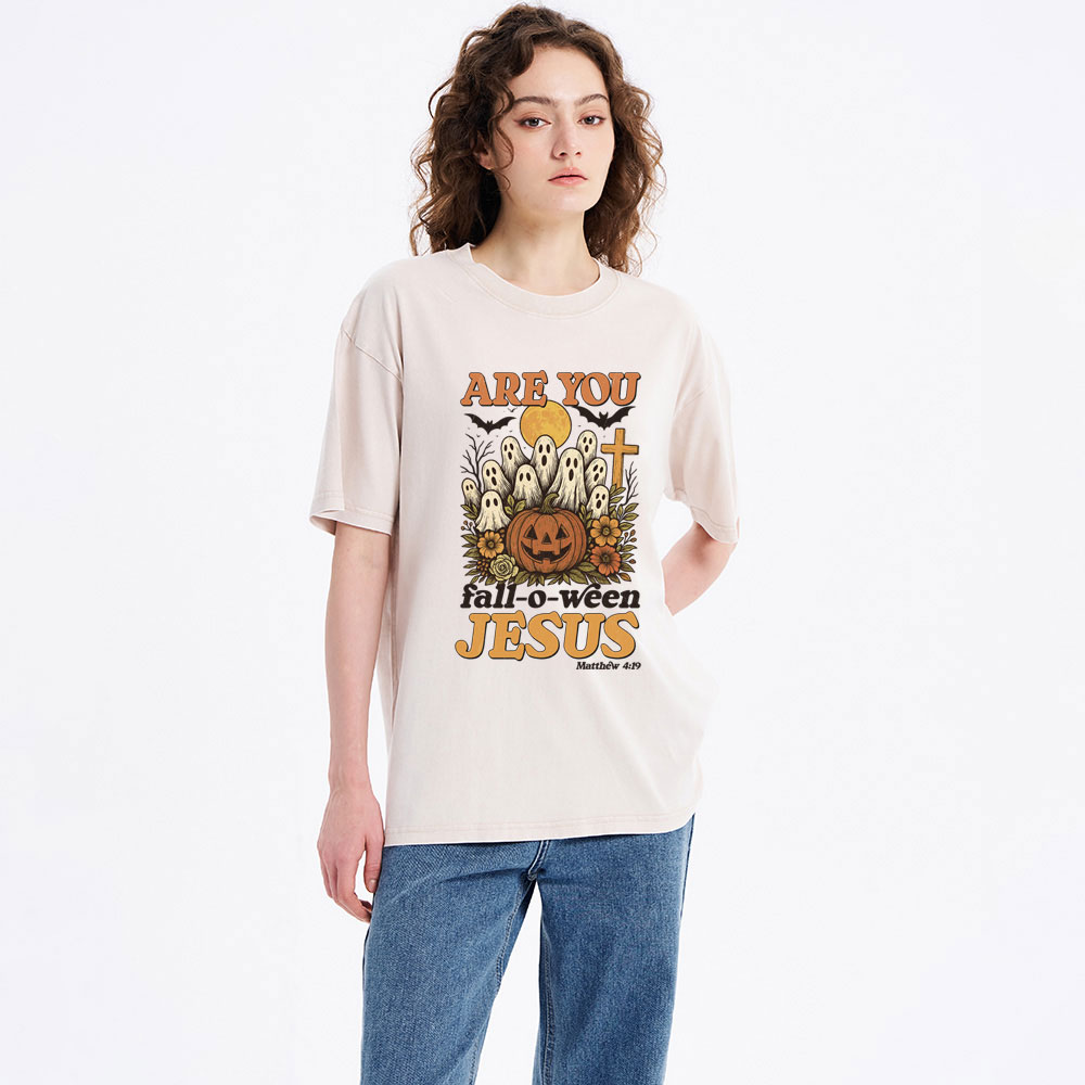 Are You Fall-O-Ween Jesus Christian Washed T-Shirt
