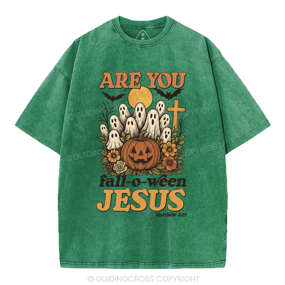 Are You Fall-O-Ween Jesus Christian Washed T-Shirt