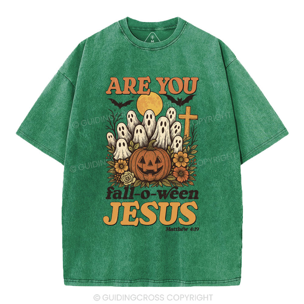 Are You Fall-O-Ween Jesus Christian Washed T-Shirt