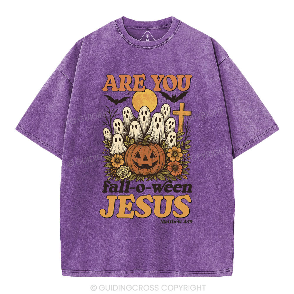 Are You Fall-O-Ween Jesus Christian Washed T-Shirt