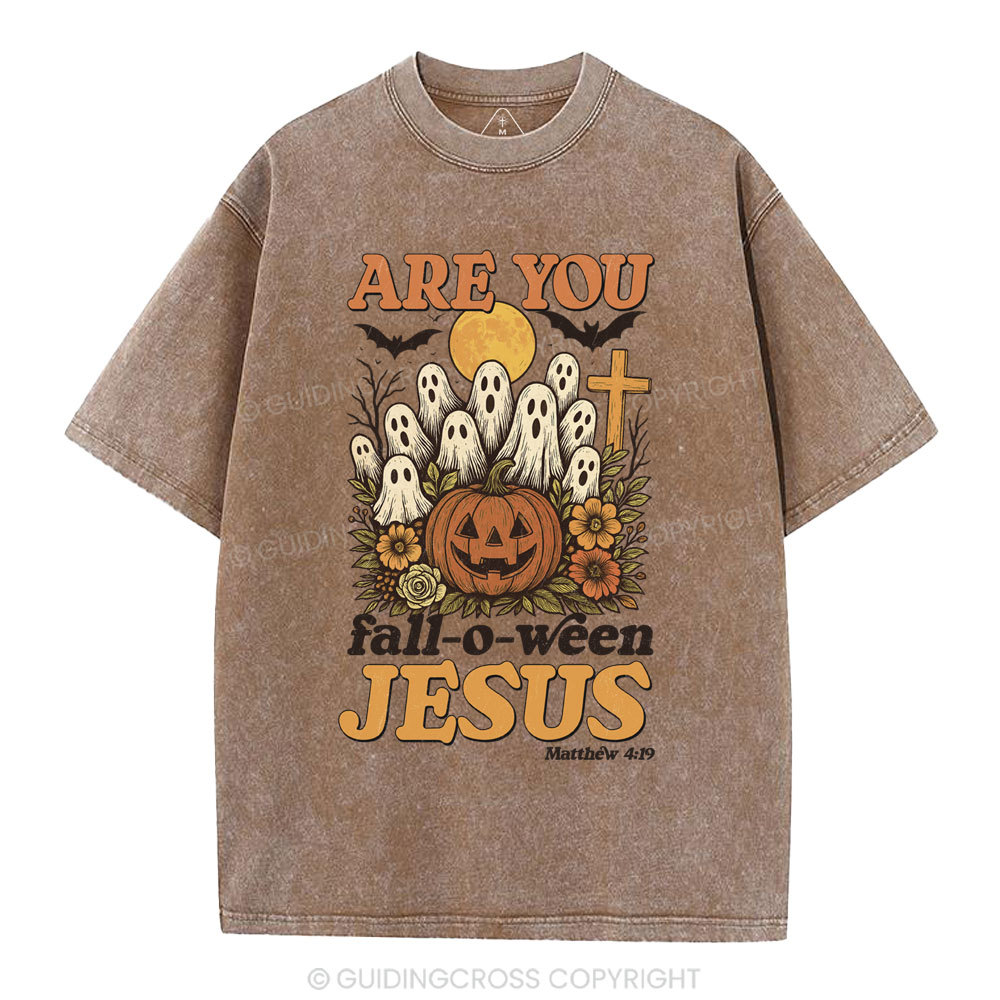 Are You Fall-O-Ween Jesus Christian Washed T-Shirt