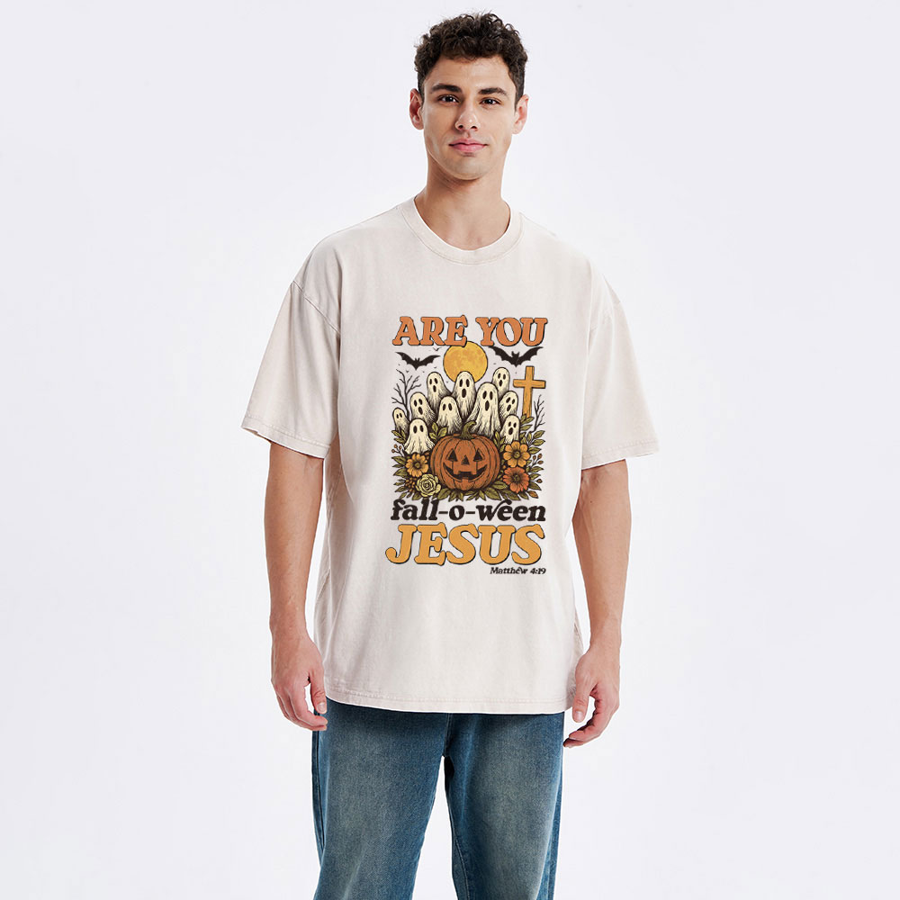 Are You Fall-O-Ween Jesus Christian Washed T-Shirt