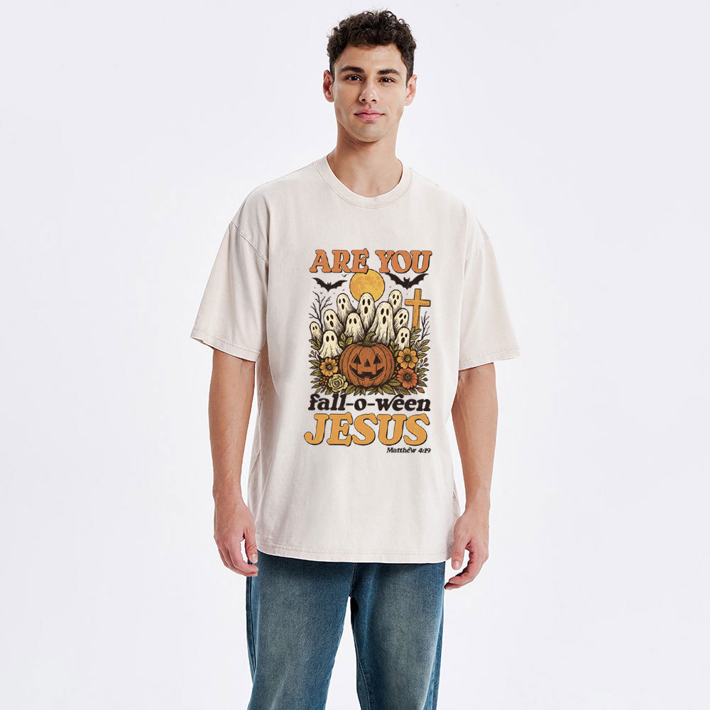 Are You Fall-O-Ween Jesus Christian Washed T-Shirt
