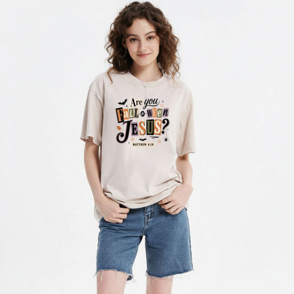 Are You Fall-o-ween Jesus Christian Washed T-Shirt