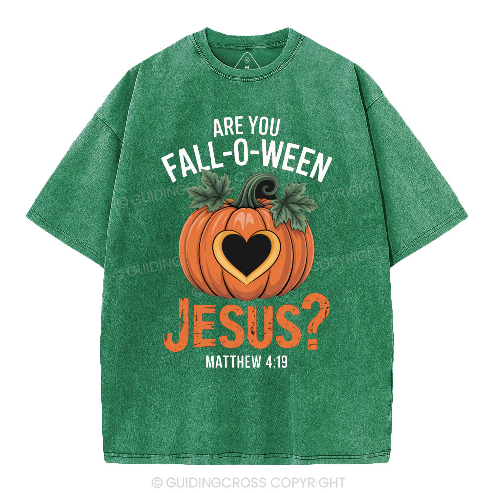 Are You Fall-o-ween Jesus Christian Washed T-Shirt