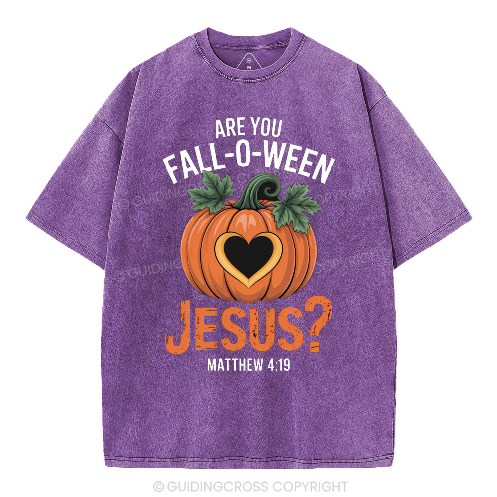 Are You Fall-o-ween Jesus Christian Washed T-Shirt