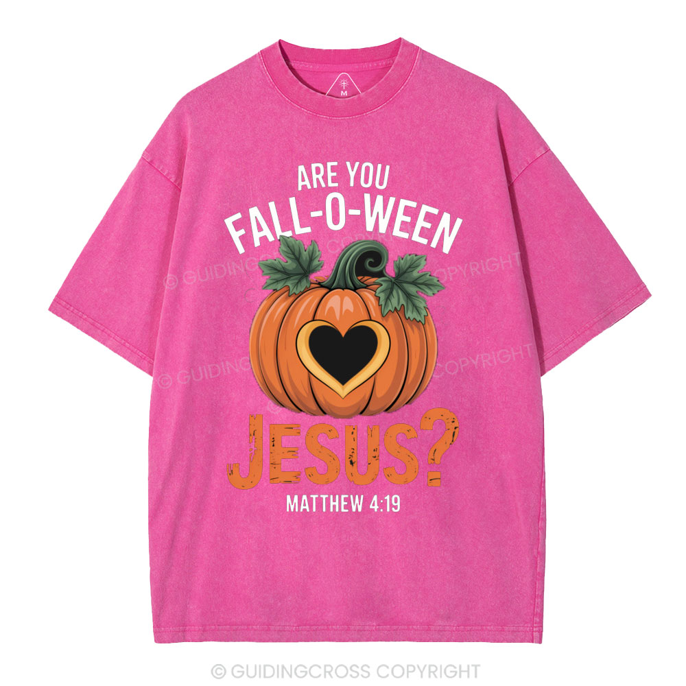 Are You Fall-o-ween Jesus Christian Washed T-Shirt