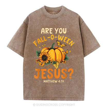 Are You Fall-o-ween Jesus Christian Washed T-Shirt