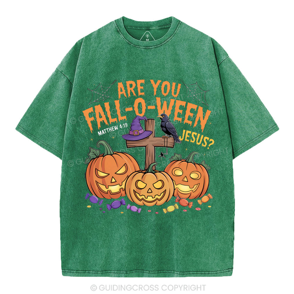 Are You Fall-o-ween Jesus Pumpkin Christian Washed T-Shirt