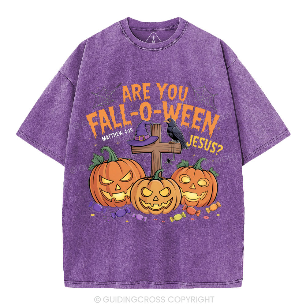 Are You Fall-o-ween Jesus Pumpkin Christian Washed T-Shirt