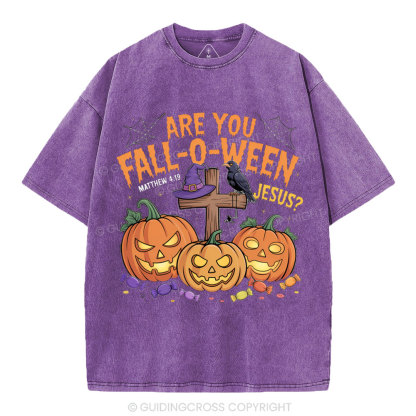 Are You Fall-o-ween Jesus Pumpkin Christian Washed T-Shirt