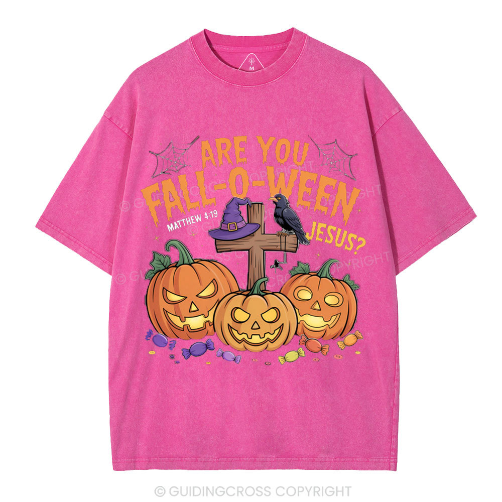 Are You Fall-o-ween Jesus Pumpkin Christian Washed T-Shirt