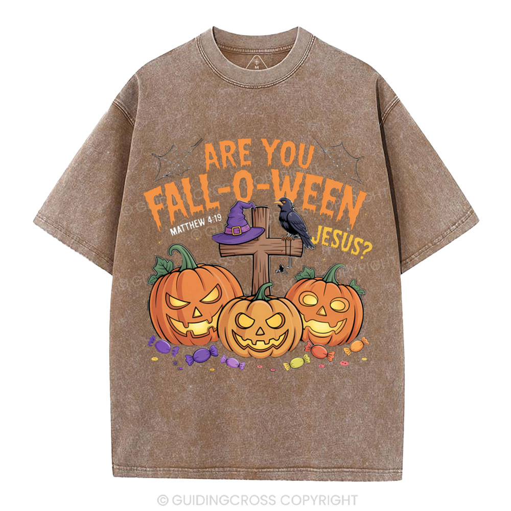 Are You Fall-o-ween Jesus Pumpkin Christian Washed T-Shirt