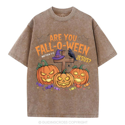 Are You Fall-o-ween Jesus Pumpkin Christian Washed T-Shirt
