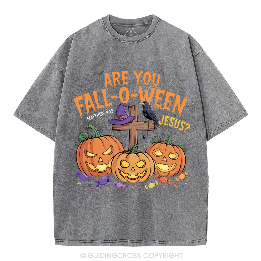 Are You Fall-o-ween Jesus Pumpkin Christian Washed T-Shirt