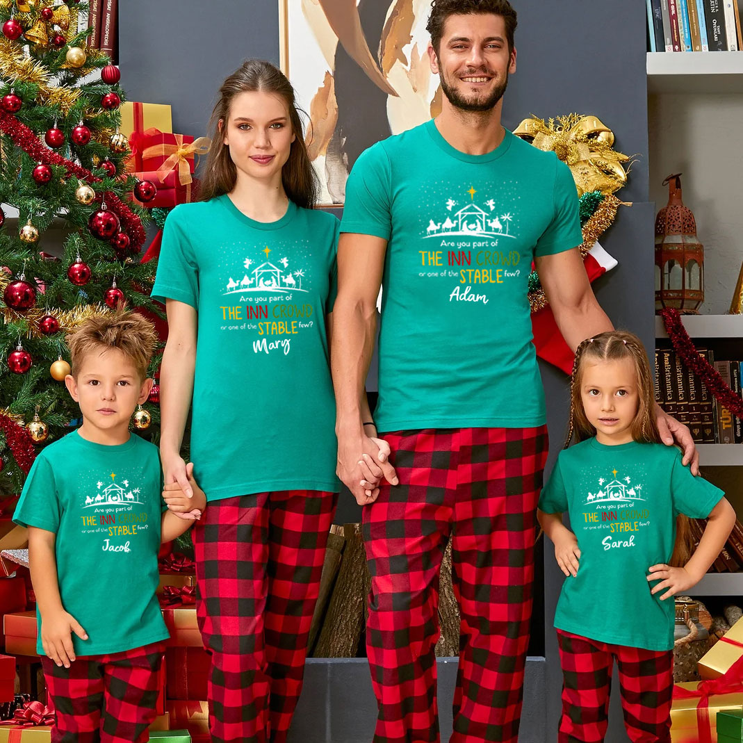 Are You Part Of Inn Crowd Or Stable Few Christmas Family Matching Shirts