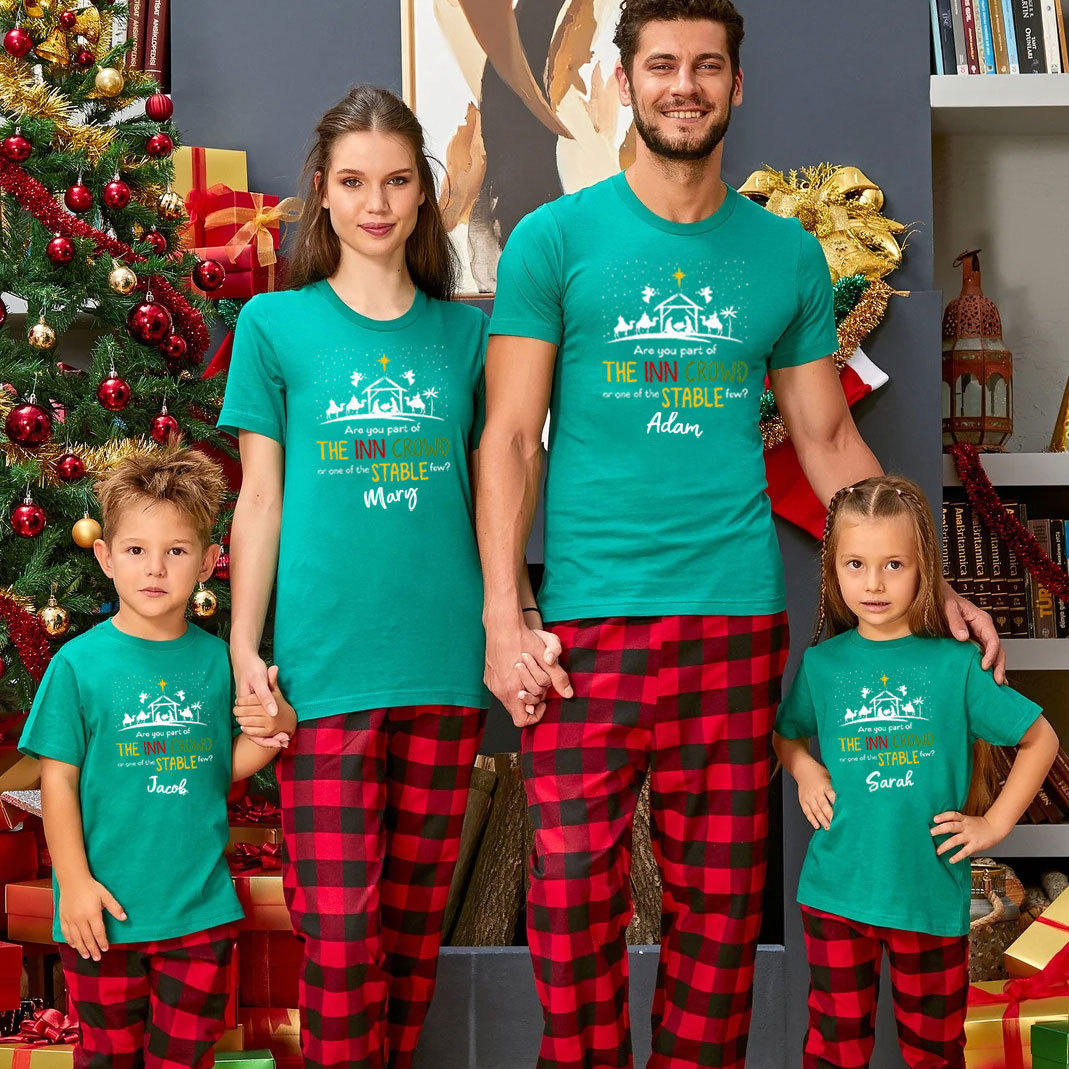 Are You Part Of Inn Crowd Or Stable Few Christmas Family Matching Shirts