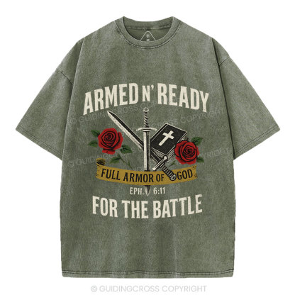 Armed Ready Christian Washed T-Shirt