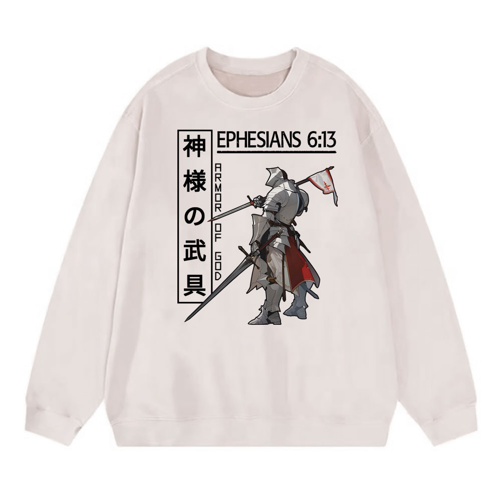 Armor Of God Anime Christian Washed SweatShirt