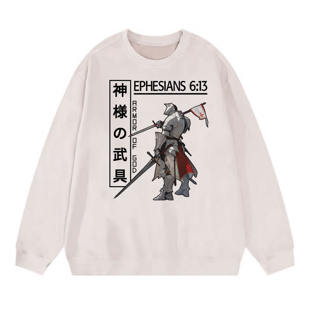 Armor Of God Anime Christian Washed SweatShirt