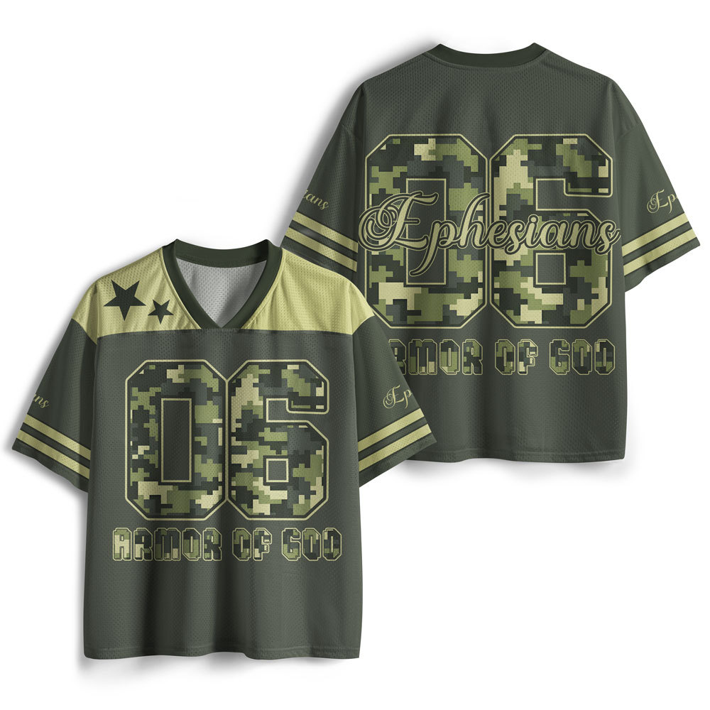 Armor Of God Christian Army Green Mesh Jersey